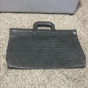 Faux Leather Top-Handle Briefcase